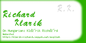 richard klarik business card